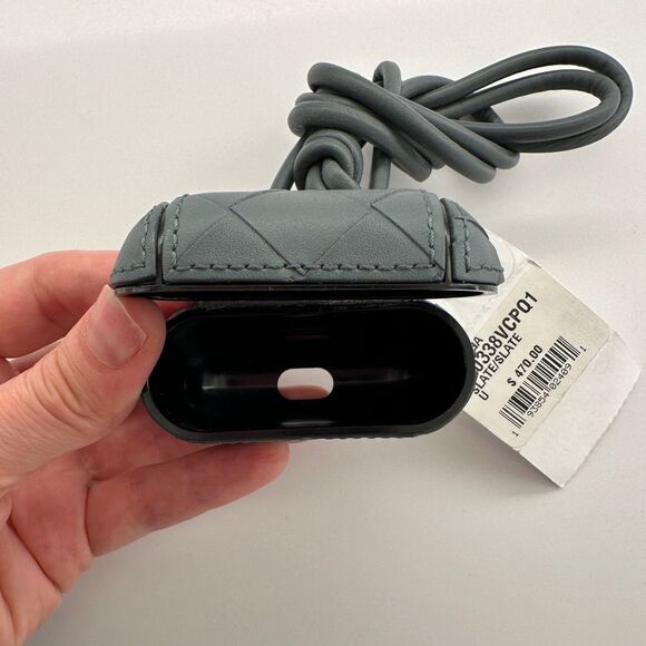 Bottega Veneta Intrecciato Apple Airpod Case Color SLATE NEW with Tag - Picture 6 of 8